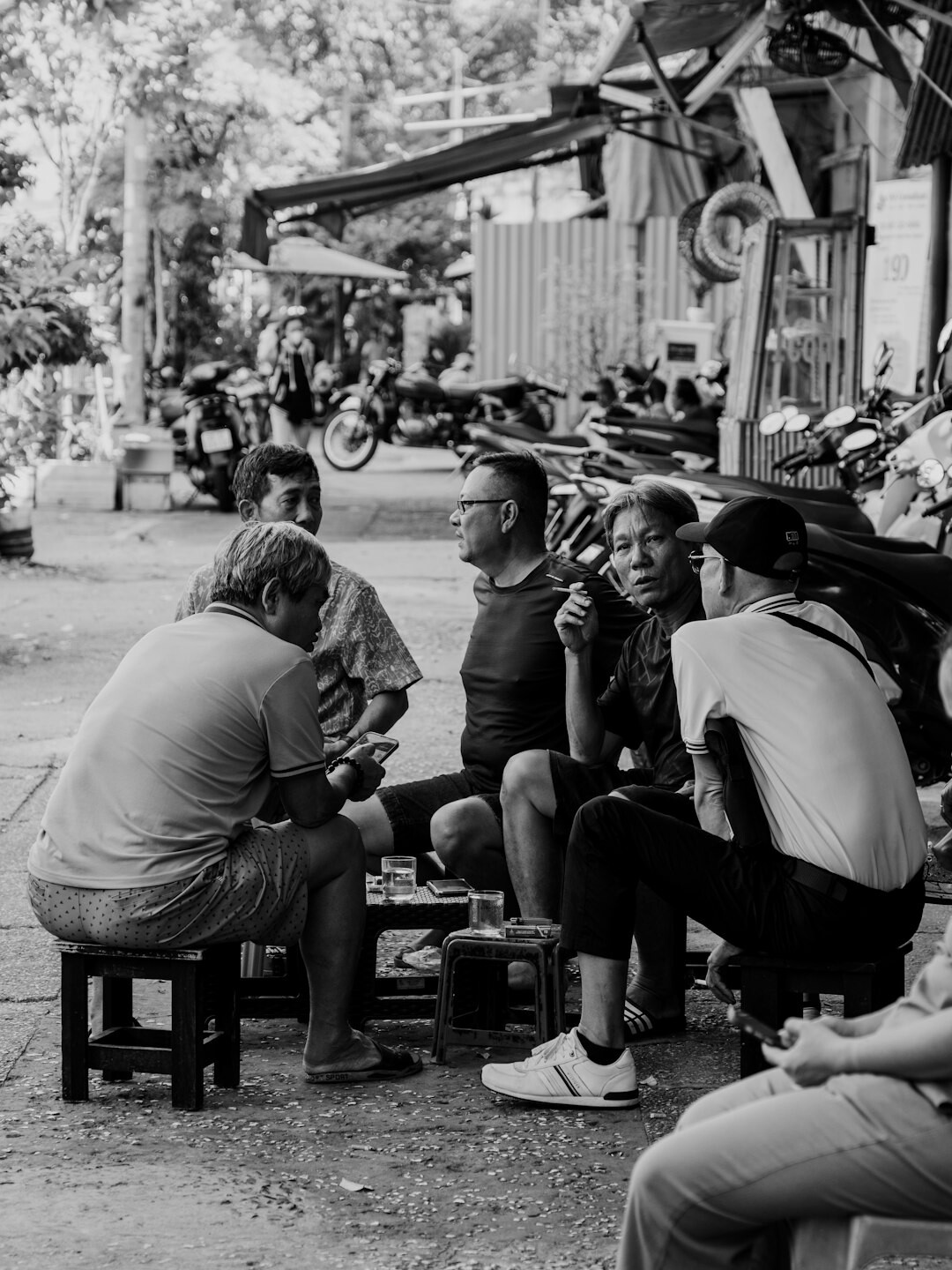 group of neighbors talking